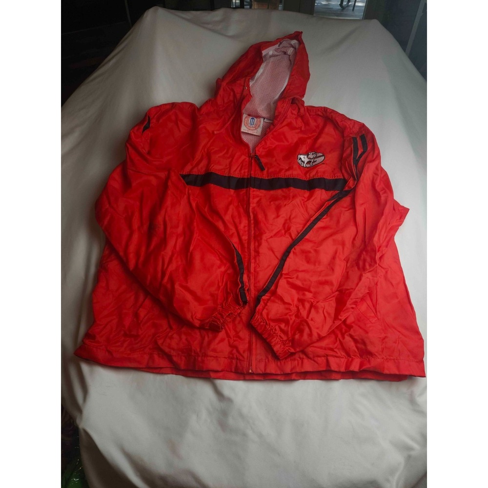 Vintage Georgia Bulldogs Essex Windbreaker Jacket Mens 2XL Red Logo Hooded